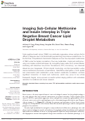 Cover page: Imaging Sub-Cellular Methionine and Insulin Interplay in Triple Negative Breast Cancer Lipid Droplet Metabolism