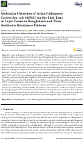 Cover page: Molecular Detection of Avian Pathogenic Escherichia coli (APEC) for the First Time in Layer Farms in Bangladesh and Their Antibiotic Resistance Patterns.