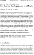 Cover page: Non-Electoral Civic Engagement in California: Why Does the State Lag the Nation?