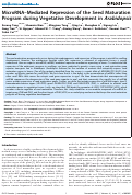 Cover page: MicroRNA–Mediated Repression of the Seed Maturation Program during Vegetative Development in Arabidopsis
