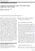 Cover page: Catabolism of Branched-Chain Amino Acids in Heart Failure: Insights from Genetic Models