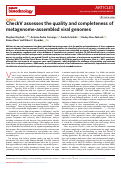 Cover page: CheckV assesses the quality and completeness of metagenome-assembled viral genomes