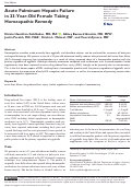 Cover page: Acute Fulminant Hepatic Failure in 23-Year-Old Female Taking Homeopathic Remedy.