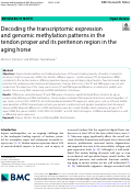 Cover page: Decoding the transcriptomic expression and genomic methylation patterns in the tendon proper and its peritenon region in the aging horse.