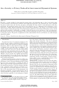 Cover page of On a Security vs Privacy Trade-off in Interconnected Dynamical Systems 