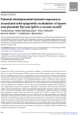 Cover page: Paternal developmental toxicant exposure is associated with epigenetic modulation of sperm and placental Pgr and Igf2 in a mouse model.