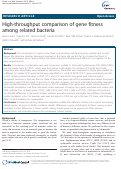 Cover page: High-throughput comparison of gene fitness among related bacteria