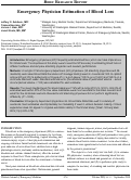 Cover page: Emergency Physician Estimation of Blood Loss