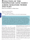 Cover page: Evolution of the Phosphatase Gene Family Across Nematode Worms and Flies