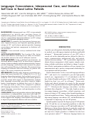 Cover page: Language Concordance, Interpersonal Care, and Diabetes Self-Care in Rural Latino Patients