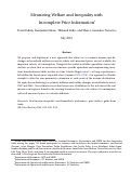 Cover page: Measuring Welfare and Inequality with Incomplete Price Information