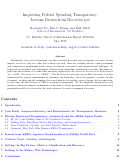 Cover page: Improving Federal Spending Transparency: Lessons Drawn from Recovery.gov