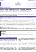 Cover page: Insomnia Disorder Among Older Veterans: Results of a Postal Survey.