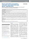 Cover page: Barriers and facilitators to telemedicine contraception among patients that speak Spanish: a qualitative study.