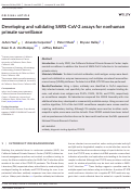 Cover page: Developing and validating SARS‐CoV‐2 assays for nonhuman primate surveillance