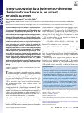 Cover page: Energy conservation by a hydrogenase-dependent chemiosmotic mechanism in an ancient metabolic pathway