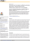 Cover page: Palmitate and minimally-modified low-density lipoprotein cooperatively promote inflammatory responses in macrophages