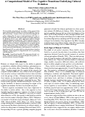 Cover page: A Computational Model of Two Cognitive Transitions Underlying Cultural Evolution