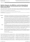 Cover page: Radiation Exposure, the ATM Gene, and Contralateral Breast Cancer in the Women's Environmental Cancer and Radiation Epidemiology Study