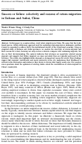 Cover page: Success or Failure: Selectivity and Reasons of Return Migration in Sichuan and Anhui, China