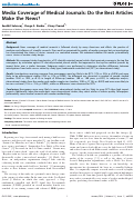 Cover page: Media Coverage of Medical Journals: Do the Best Articles Make the News?