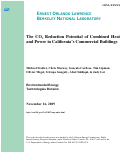 Cover page: The CO2 Reduction Potential of Combined Heat and Power in California's Commercial Buildings