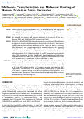 Cover page: Multiomic Characterization and Molecular Profiling of Nuclear Protein in Testis Carcinoma.