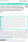 Cover page: Letrozole treatment of adult female mice results in a similar reproductive phenotype but distinct changes in metabolism and the gut microbiome compared to pubertal mice