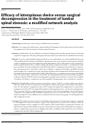 Cover page: Efficacy of interspinous device versus surgical decompression in the treatment of lumbar spinal stenosis: a modified network analysis