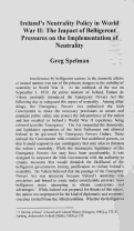 Cover page: Ireland's Neutrality Policy in World War II: The Impact of Belligerent Pressures on the Implementation of Neutrality