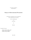 Cover page: Essays in Environmental Economics