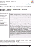 Cover page: Lung cancer stigma: A concept with consequences for patients