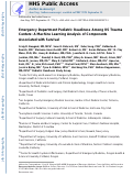 Cover page: Emergency Department Pediatric Readiness Among US Trauma Centers: A Machine Learning Analysis of Components Associated With Survival.