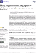 Cover page: Effects of Scrophularia buergeriana Extract (Brainon®) on Aging-Induced Memory Impairment in SAMP8 Mice