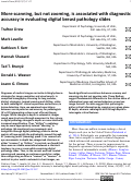 Cover page: More scanning, but not zooming, is associated with diagnostic accuracy in evaluating digital breast pathology slides.