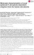 Cover page: Molecular characterization of novel pyridoxal‐5′‐phosphate‐dependent enzymes from the human microbiome