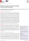 Cover page: Variation in human gut microbiota impacts tamoxifen pharmacokinetics.