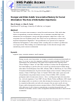 Cover page: Younger and Older Adults’ Associative Memory for Social Information: The Role of Information Importance