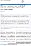 Cover page: Molecular evolutionary rates predict both extinction and speciation in temperate angiosperm lineages