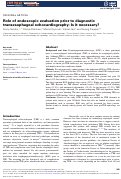 Cover page: Role of endoscopic evaluation prior to diagnostic transesophageal echocardiography: Is it necessary?