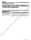 Cover page: Scalable single-mode surface-emitting laser via open-Dirac singularities