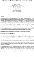 Cover page: A Strategy for Monitoring of Geologic Sequestration of CO2