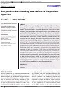 Cover page: Best practices for estimating near‐surface air temperature lapse rates