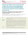 Cover page: Automated cardiac volume assessment and cardiac long- and short-axis imaging plane prediction from electrocardiogram-gated computed tomography volumes enabled by deep learning