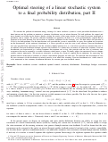 Cover page: Optimal Steering of a Linear Stochastic System to a Final Probability Distribution, Part II