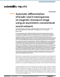 Cover page: Automatic differentiation of Grade I and II meningiomas on magnetic resonance image using an asymmetric convolutional neural network