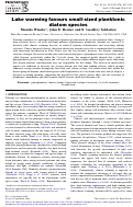 Cover page: Lake warming favours small-sized planktonic diatom species