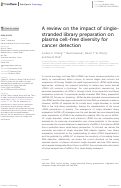 Cover page: A review on the impact of single-stranded library preparation on plasma cell-free diversity for cancer detection