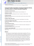 Cover page: Caring for Families Separated by Changing Immigration Policies and Enforcement: A Cultural Psychiatry Perspective