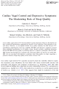 Cover page: Cardiac Vagal Control and Depressive Symptoms: The Moderating Role of Sleep Quality